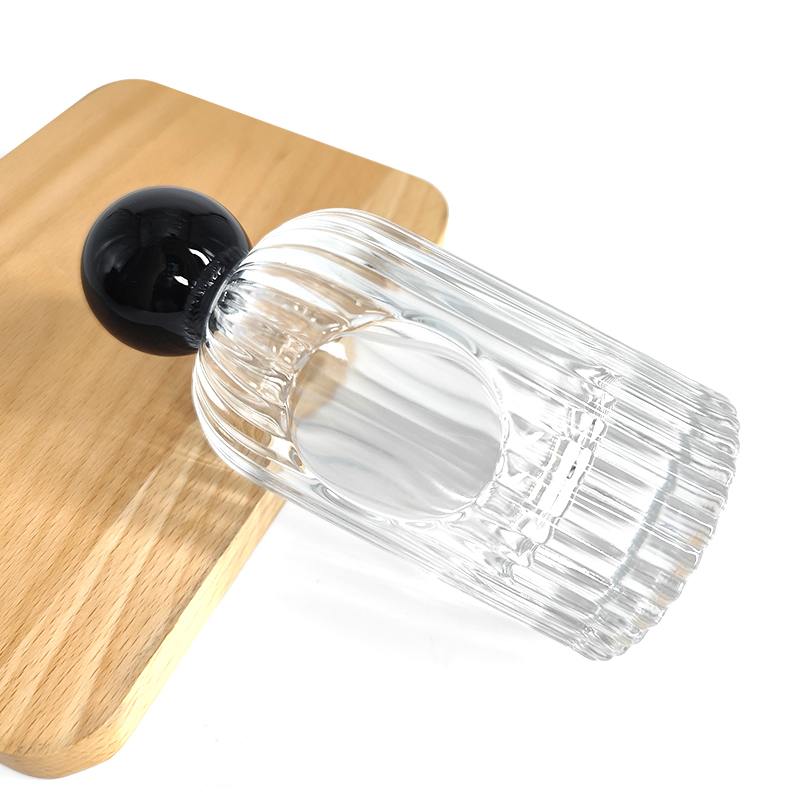 butelka szklana 100 ml, paskowana butelka na perfumy, luksusowy rozpylacz szklany, spray do perfum, wysoka jakość