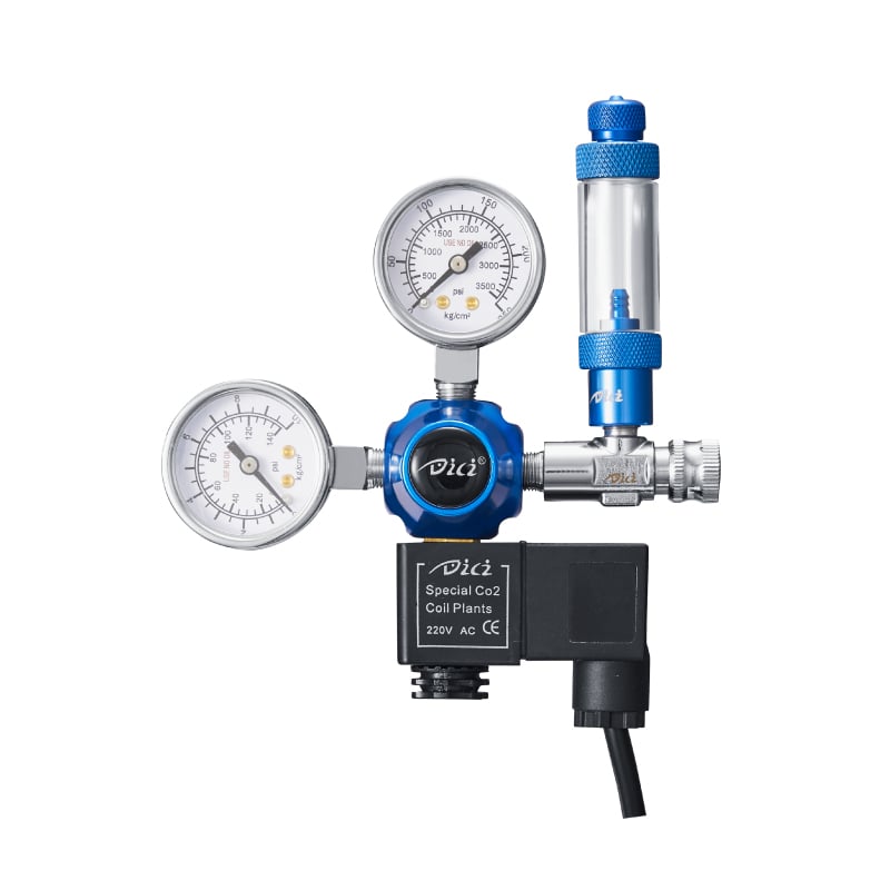 DICI 114 Pro Series: High-Precision Dual-Stage Aquarium CO2 Regulator with Silent Solenoid & Bubble Counter