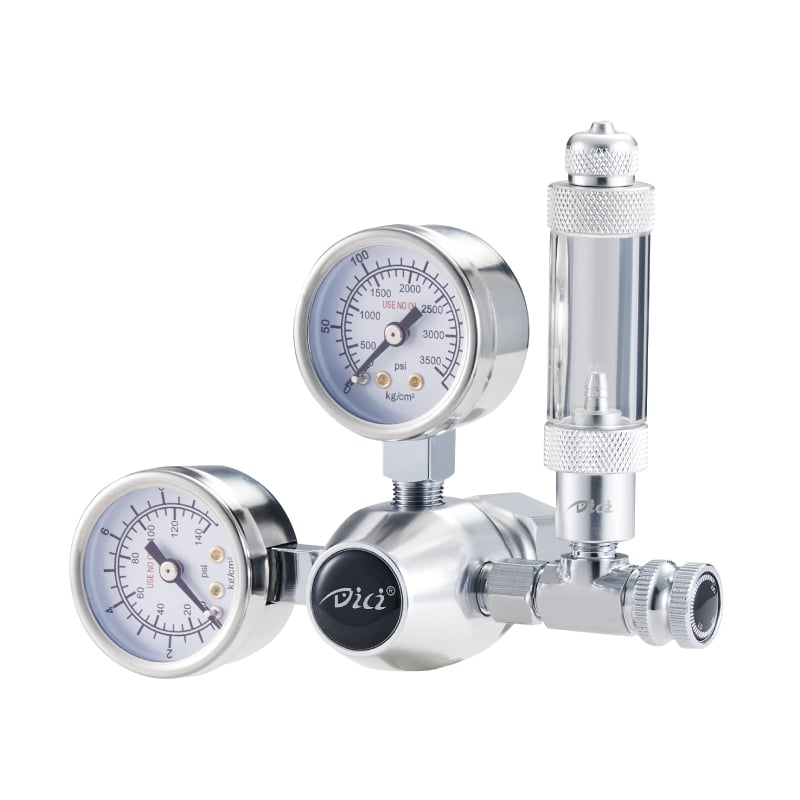 Professional Dual-Gauge Plant Aquarium CO2 Regulator with Integrated Bubble Counter