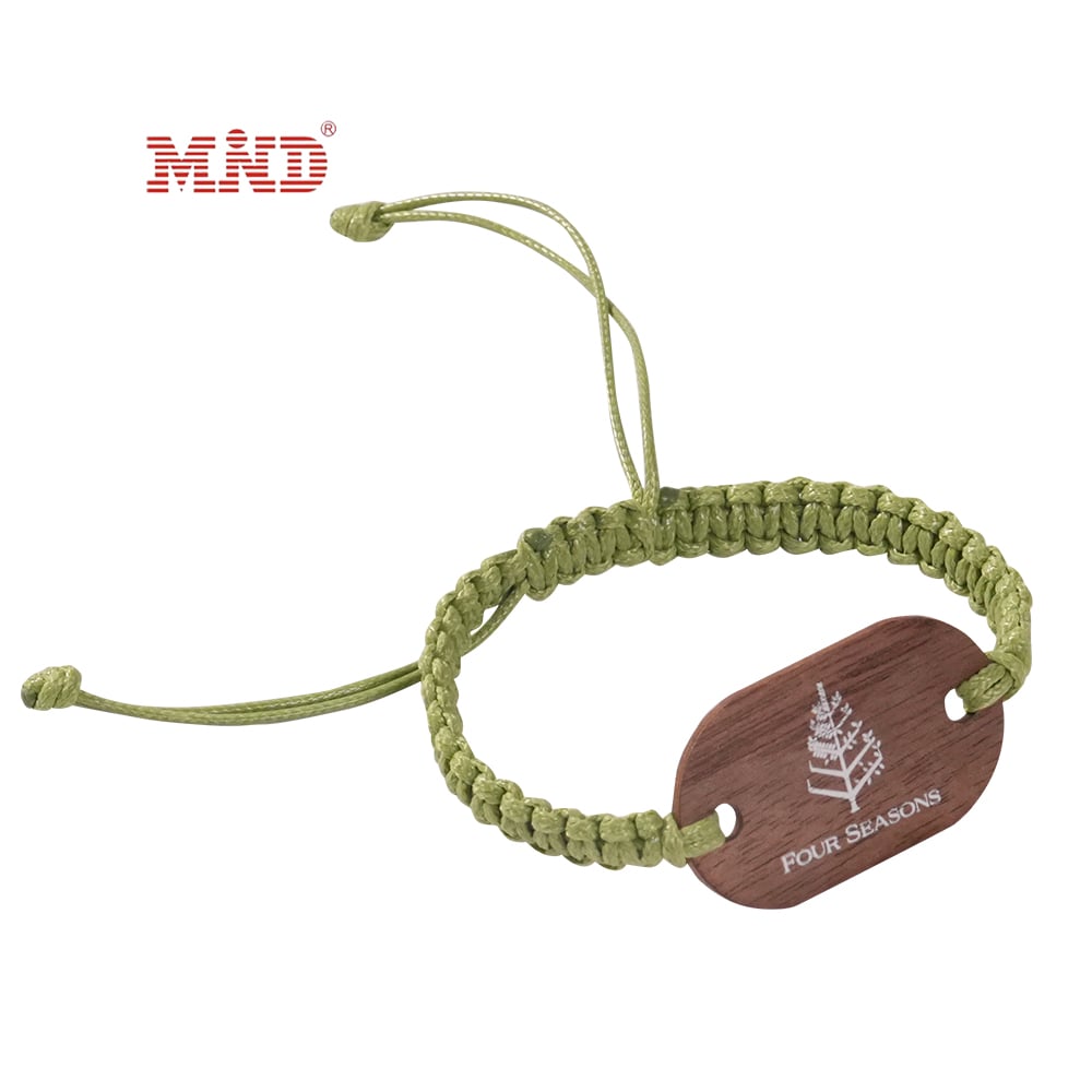 MW10A03-3 ECO-Friendly Rope Bracelet RFID Band Wooden Card Wristband
