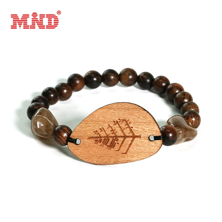 MW9A01-10 أسورة معصم مرنة خشبية RFID