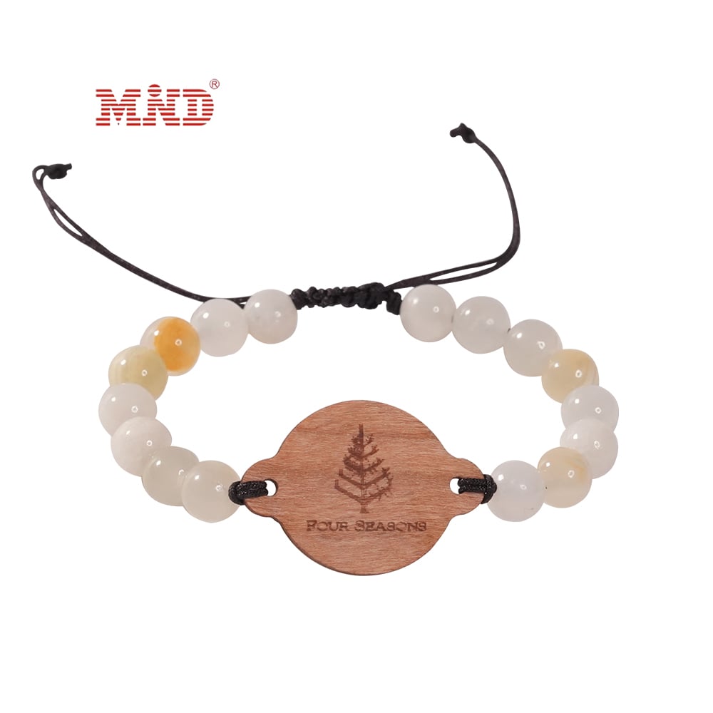 MW9A02-6 13.56MHz Bamboo Tag Bracelet RFID Beads Wristbands Hotel Room Key