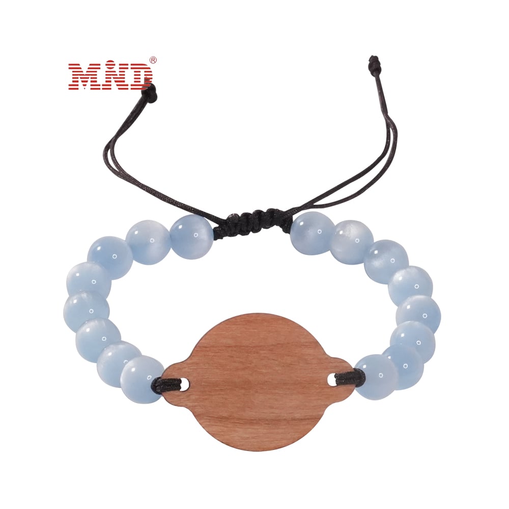 MW9A02-9 Handmade RFID Chips Wood Cards Beaded Wristband Hotel Band