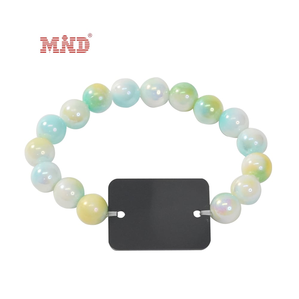MW9A01-11 Smart Acrylic Tag RFID NFC Beads Wristband Handmade Event Bracelet