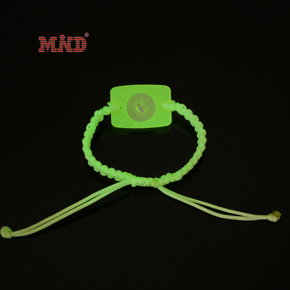 MW10A08 RFID NFC Smart Rope Bracelets Fluorescent Tag Wristband for Event