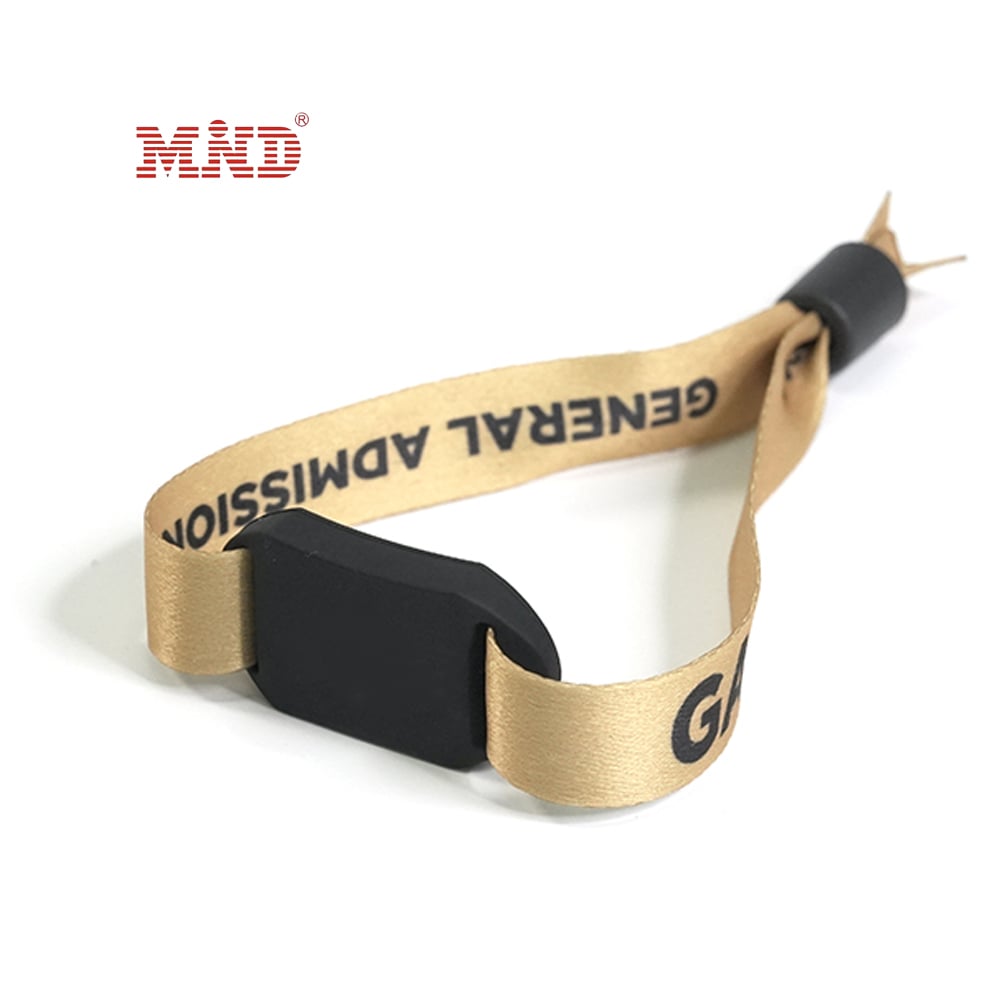 MW2A12 Silicone Slider Dual Chip Fabric Rfid Wristband