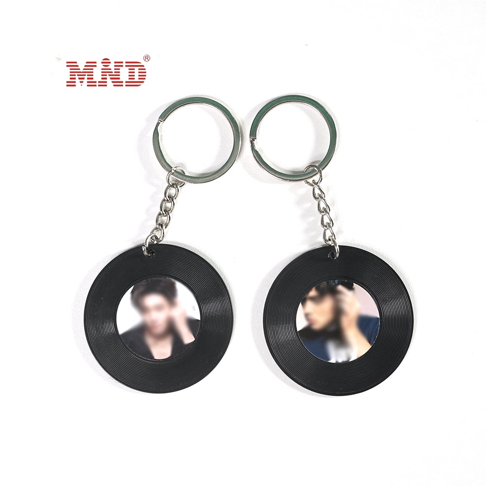 MDN009 13.56Mhz NFC Black Vinyl Record Music Keychain Mini Album CD Tag