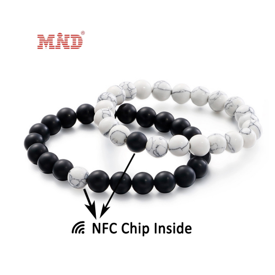 Gelang Bercorak NFC yang Dapat Disesuaikan: Diameter 12mm dengan Tali Karet, Praktis dan Stylish