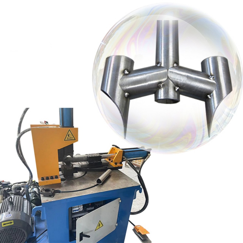Hydraulic pipe notching machine