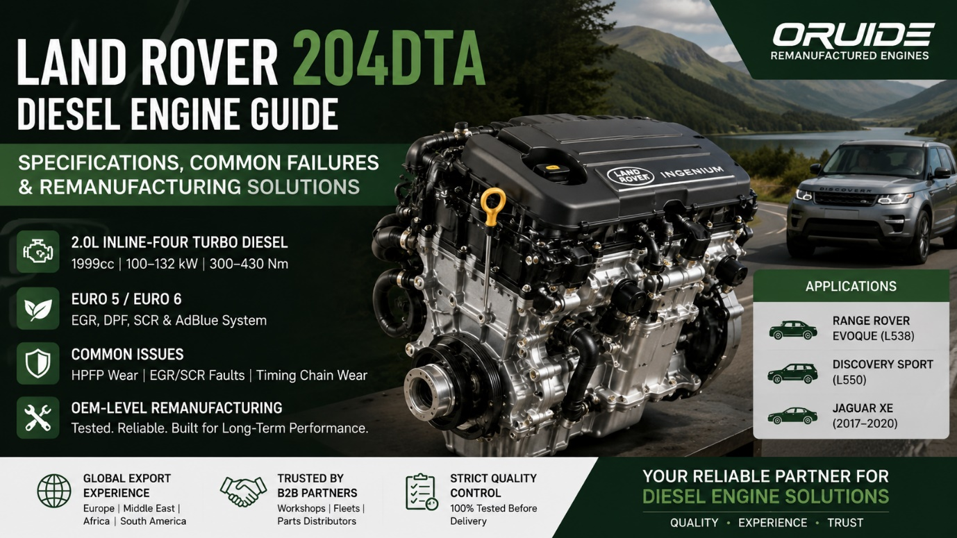 Land Rover 204DT (204DTA) Engine: Specs, Common Faults & Professional Remanufacturing Solutions for B2B Partners