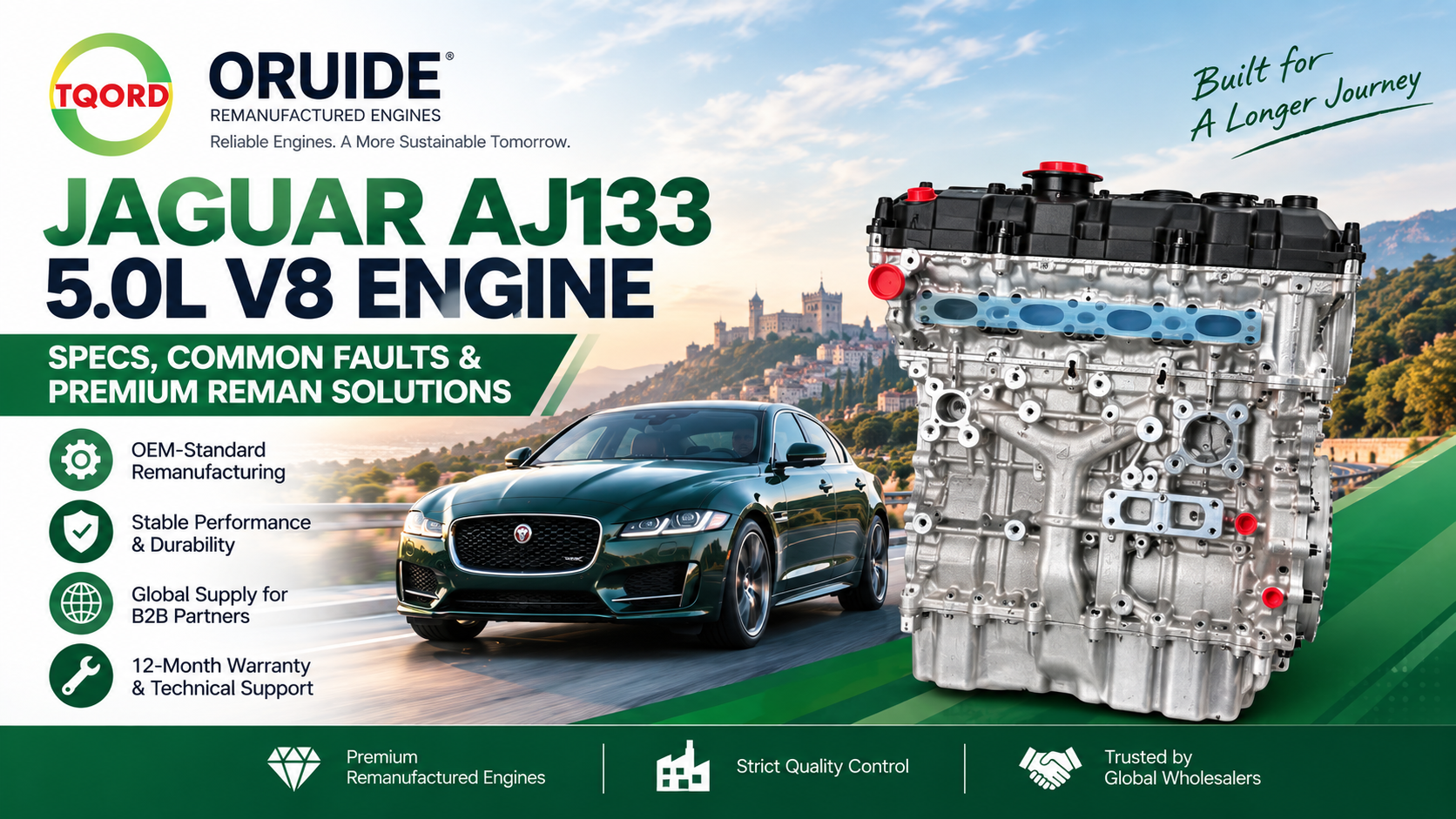 Jaguar AJ133 5,0 l V8 motor: technické údaje, bežné poruchy a profesionálne remanufacturované riešenia