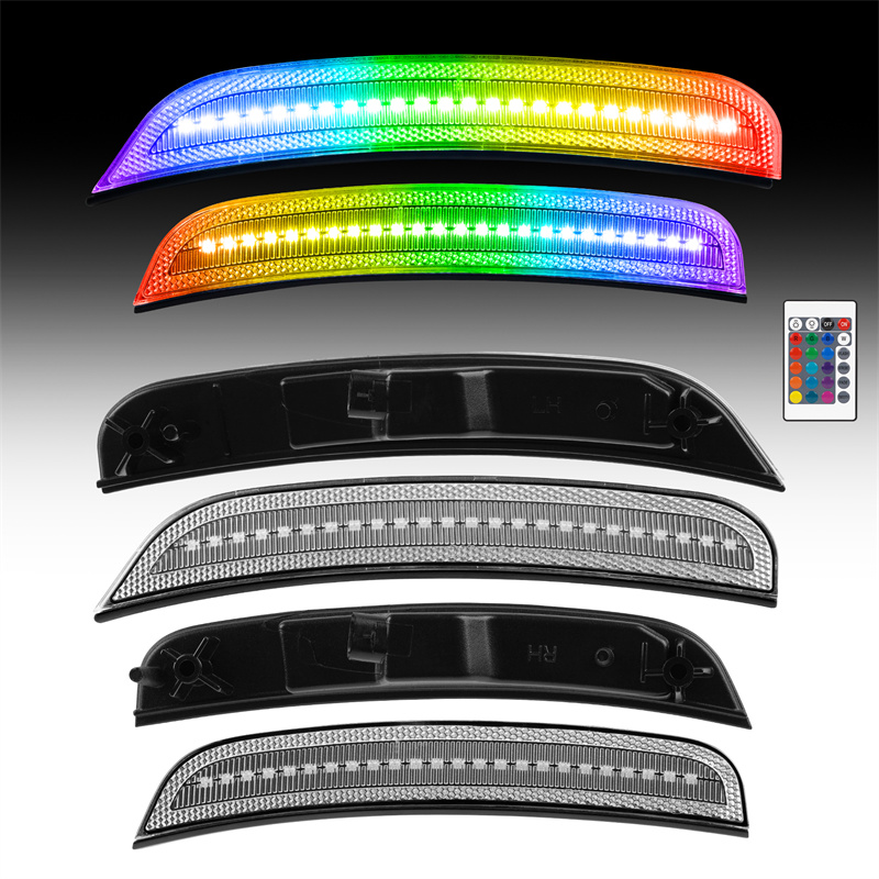 Remote Control RGB Front Rear LED Turn Signal Side Marker Lights for Chrysler
