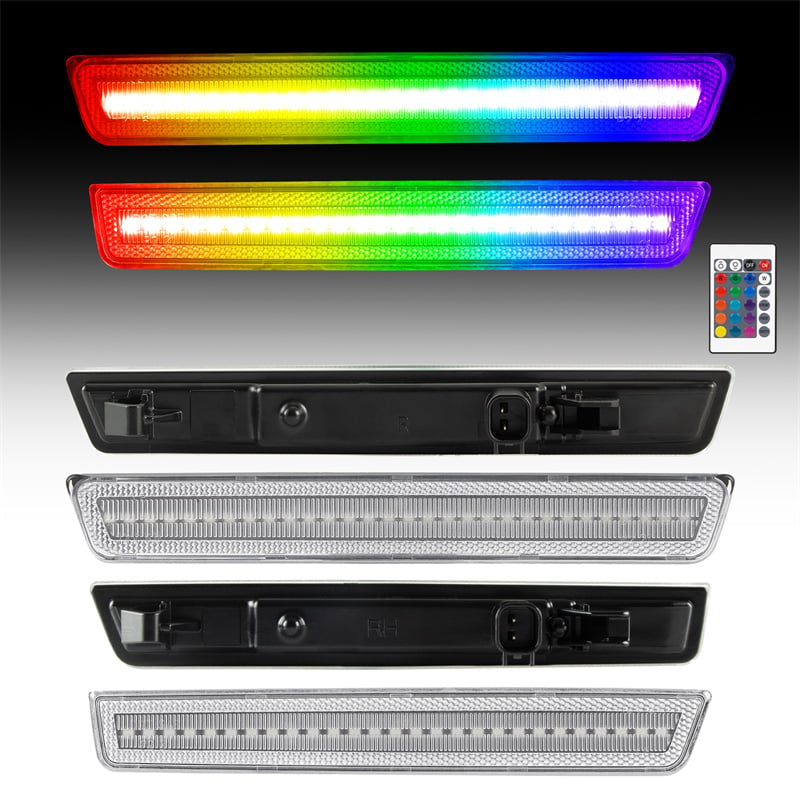 4 PCS RGB Front Rear Bumper Side Marker Light for Dodge Challenger 2015-2023