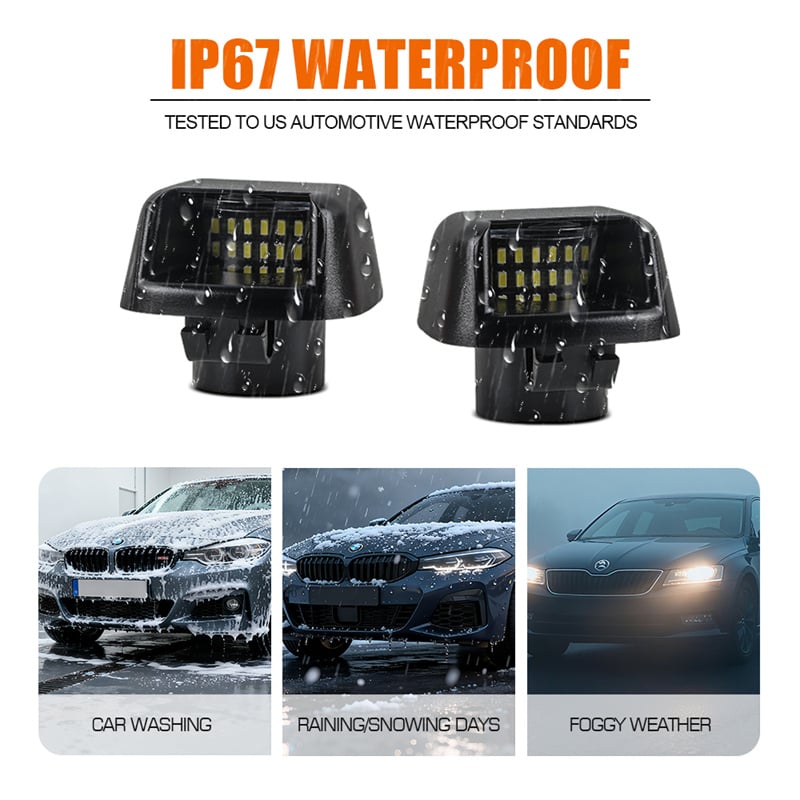 2pcs New Canbus Pickup Truck License Number Tail LED Lights for Nissan Navara
