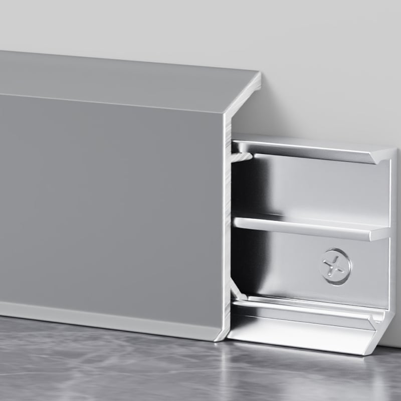 30/50/70*10mm Inclined plane Metal skirting board（Buckle-Mounted）
