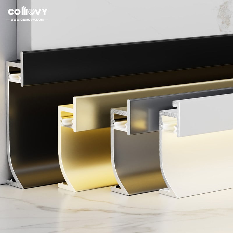 40/65*13mm Embedded LED Metal Skirting Board