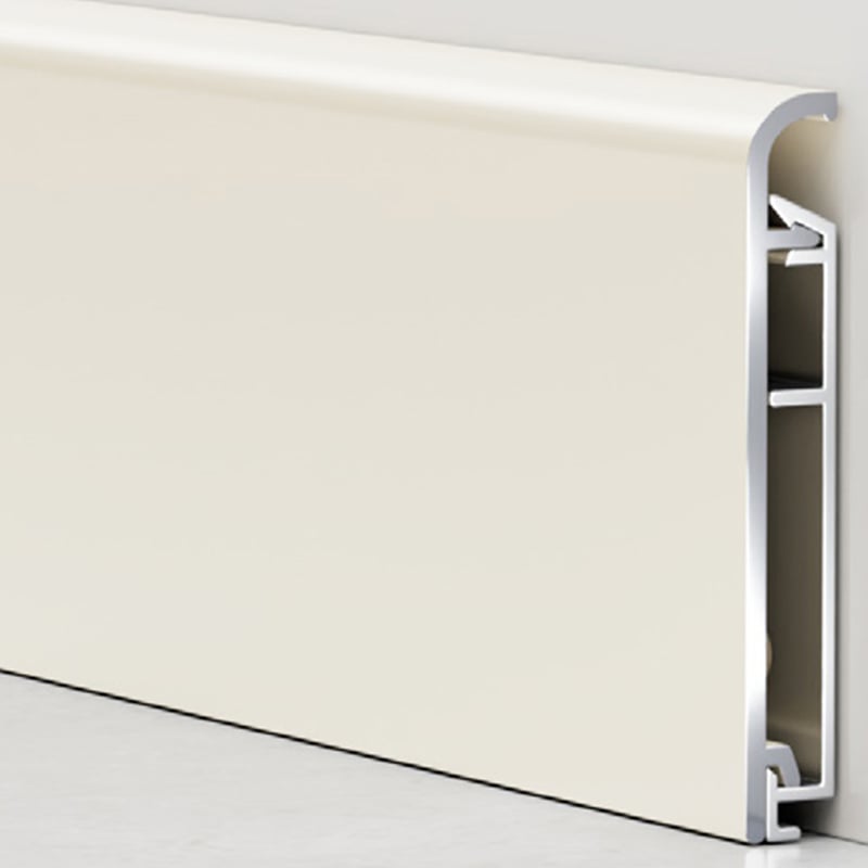 40/60/80*8.2mm Arc shape Metal skirting board（Buckle-mounted）