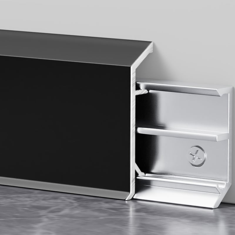 30/50/70*10mm Inclined plane Metal skirting board（Buckle-Mounted）