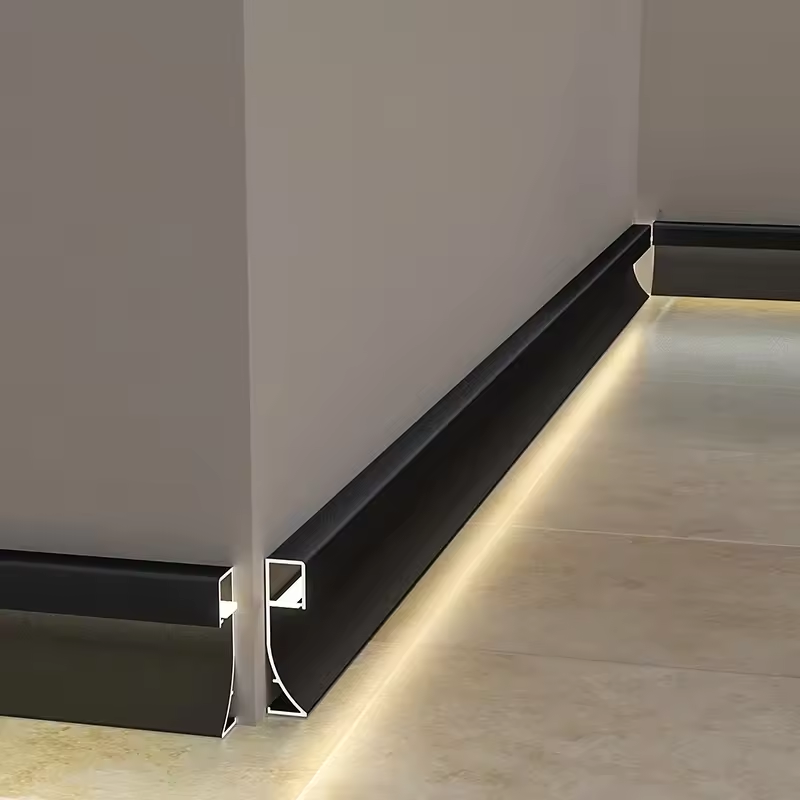 50/80*12.6MM Side LED Aluminum Skirting Board（Adhesive）