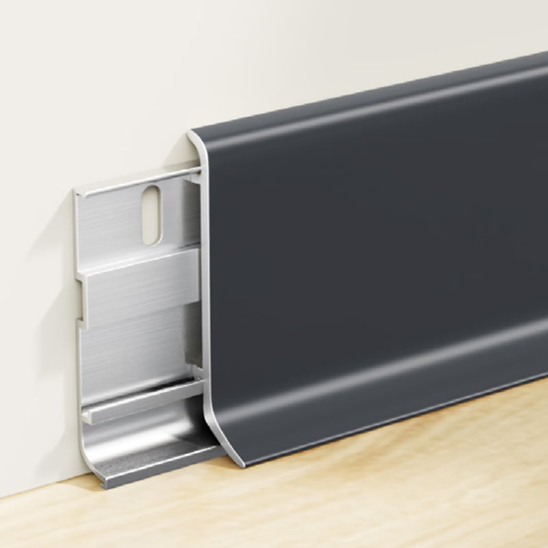 46/60/80*15mm Simplicity curved style Metal skirting board（Buckle-Mounted）