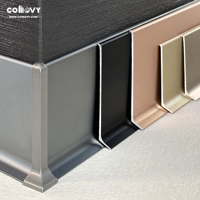 40/60/80/100*12mm Minimalist style Metal skirting board