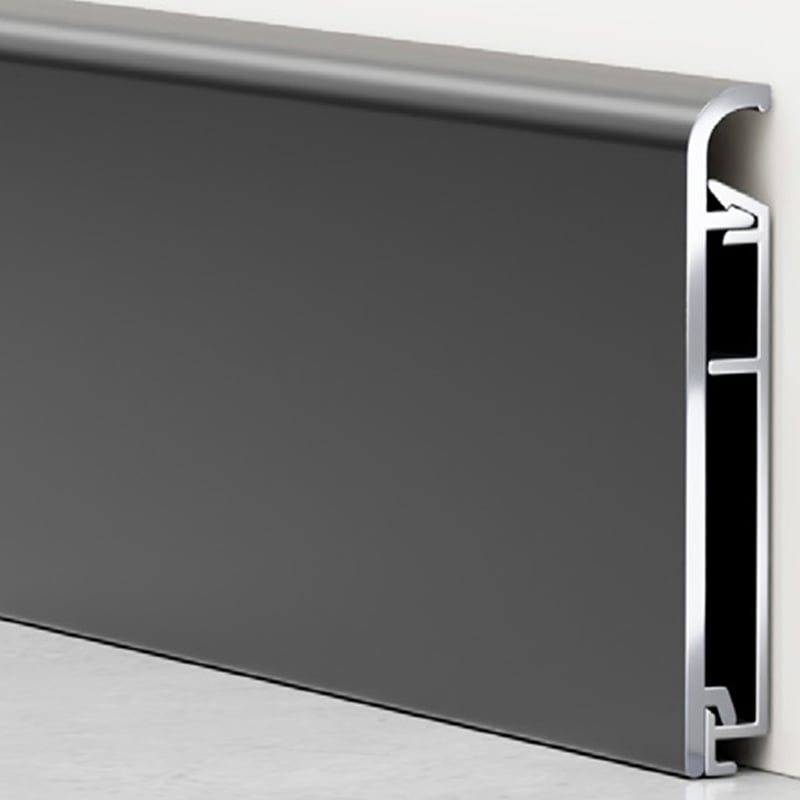 40/60/80*8.2mm Arc shape Metal skirting board（Buckle-mounted）