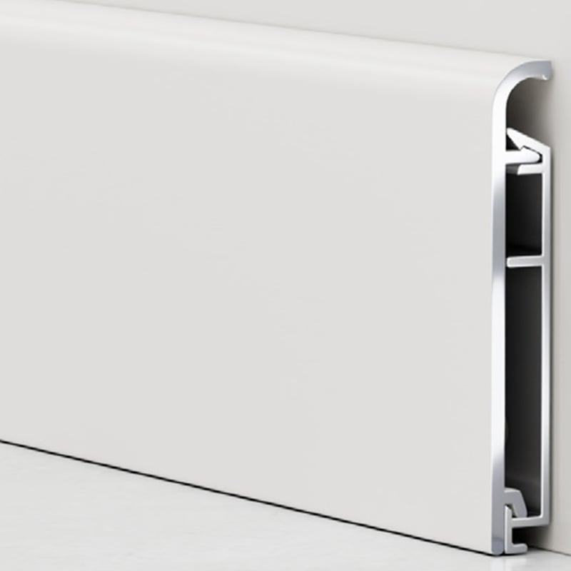 40/60/80*8.2mm Arc shape Metal skirting board（Buckle-mounted）