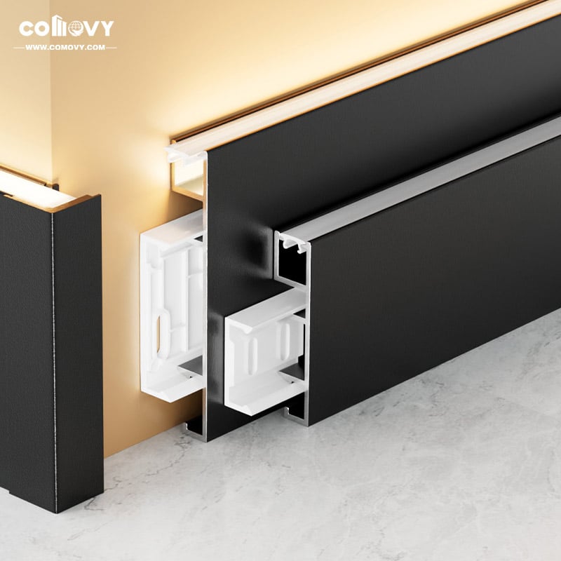 50/80*12mm Top LED Aluminum Skirting Board (Buckle-mounted)