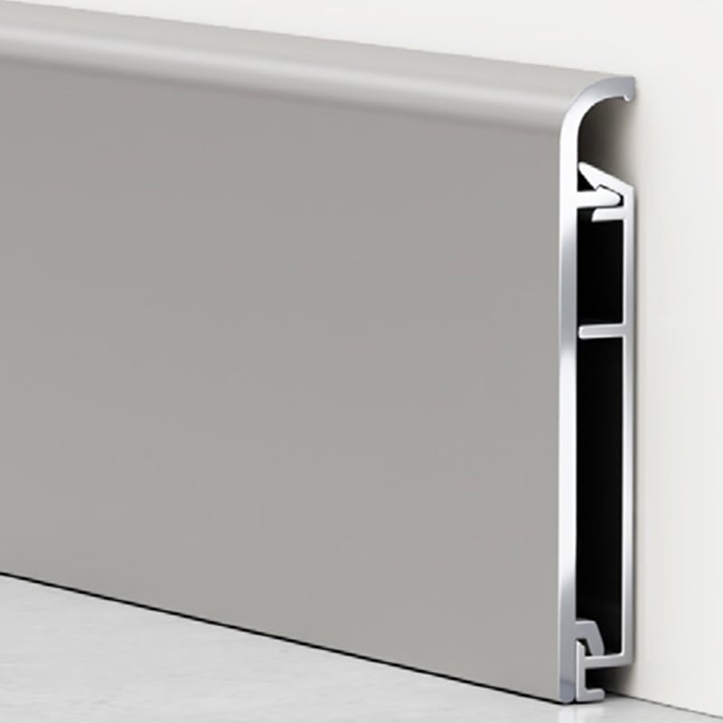 40/60/80*8.2mm Arc shape Metal skirting board（Buckle-mounted）