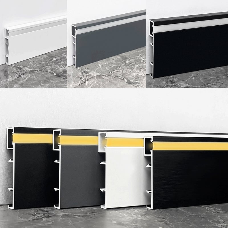 50*6mm Side LED Metal Skirting Board（Buckle）