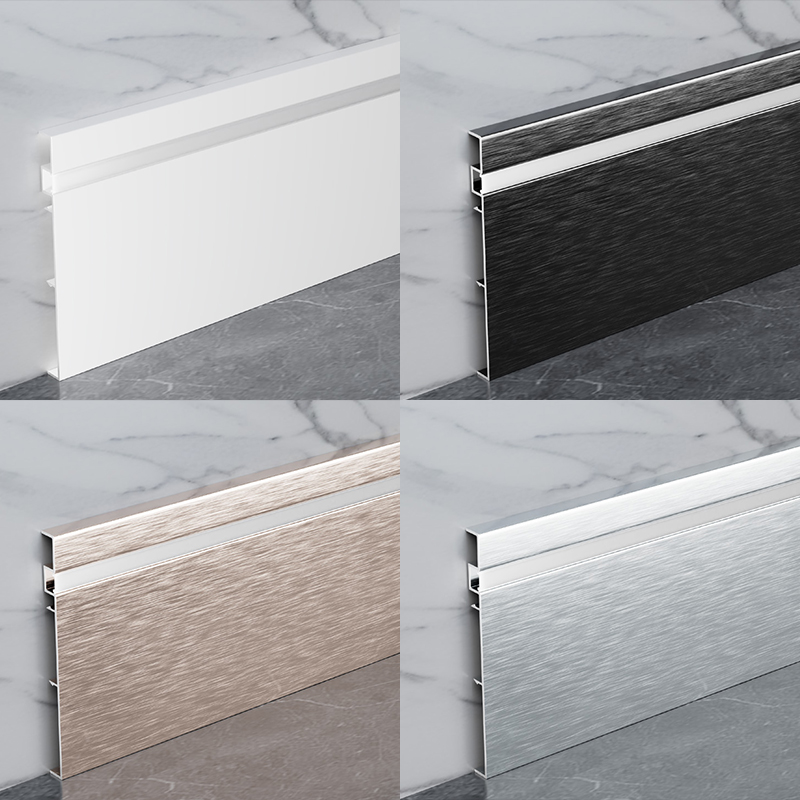 80/100/120*10MM Side LED Aluminum Skirting Board（Buckle-Mounted）