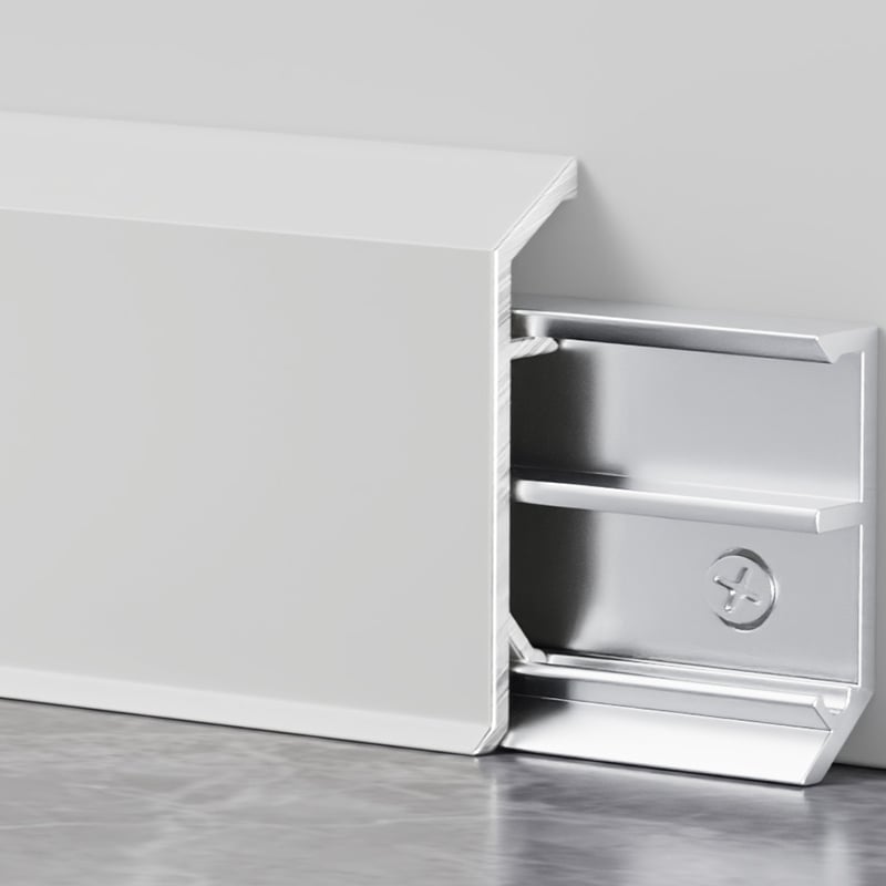 30/50/70*10mm Inclined plane Metal skirting board（Buckle-Mounted）