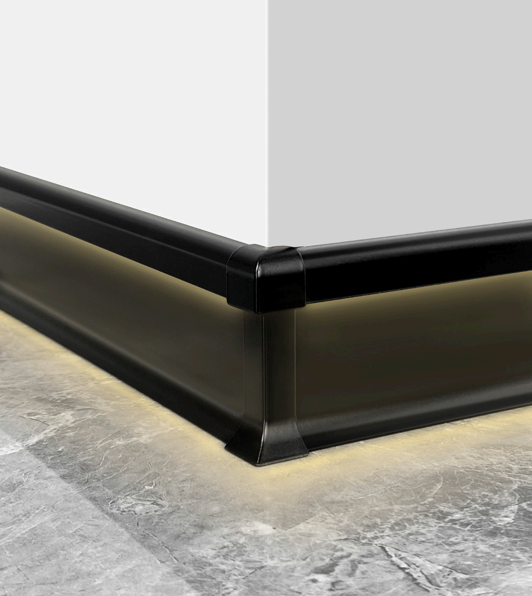 60/80*10mm Bottom LED Aluminum Skirting Board (Buckle-mounted)
