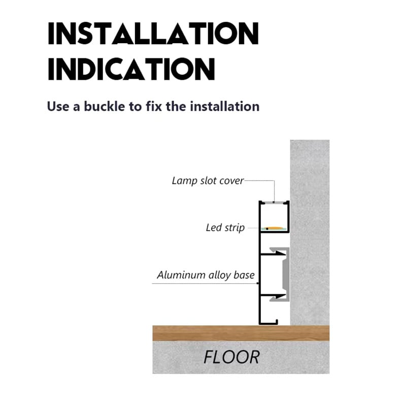 50/80*12mm Top LED Aluminum Skirting Board (Buckle-mounted)