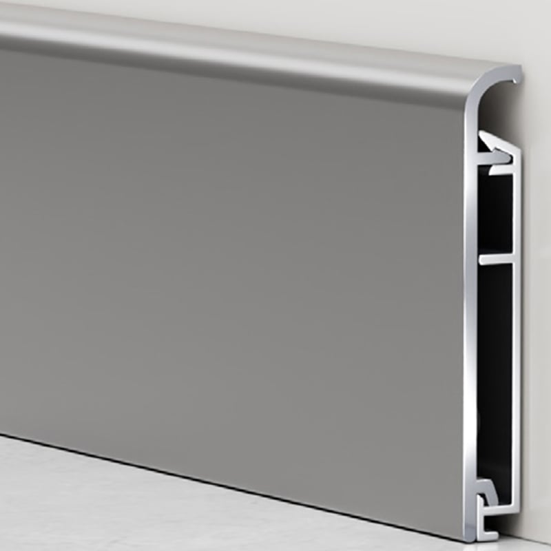 40/60/80*8.2mm Arc shape Metal skirting board（Buckle-mounted）