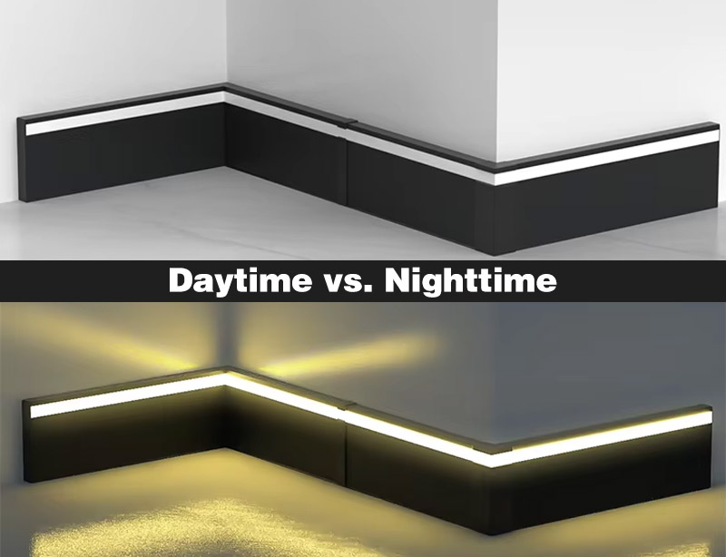 50*6mm Side LED Metal Skirting Board（Buckle）