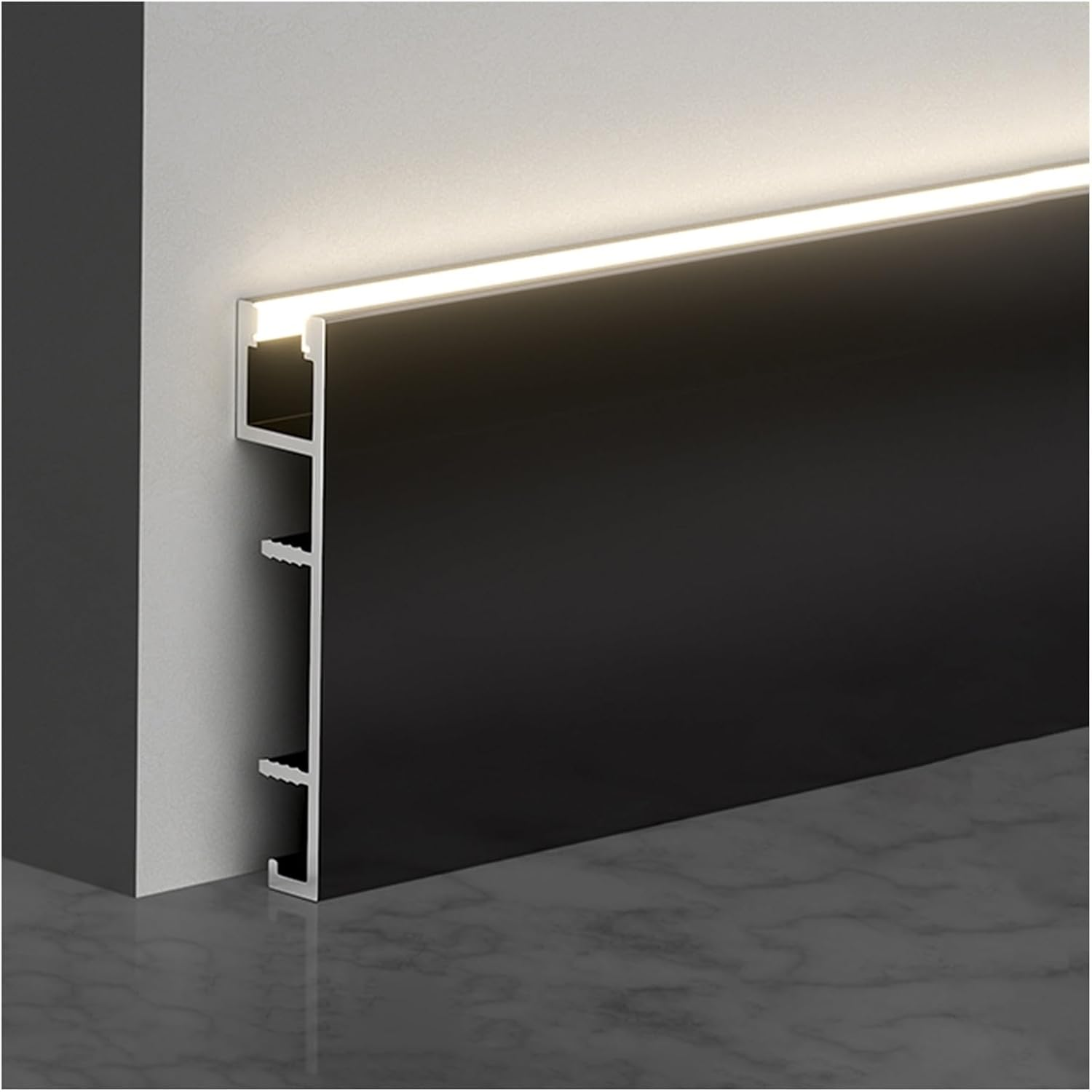 50/80*12mm Top LED Aluminum Skirting Board (Buckle-mounted)
