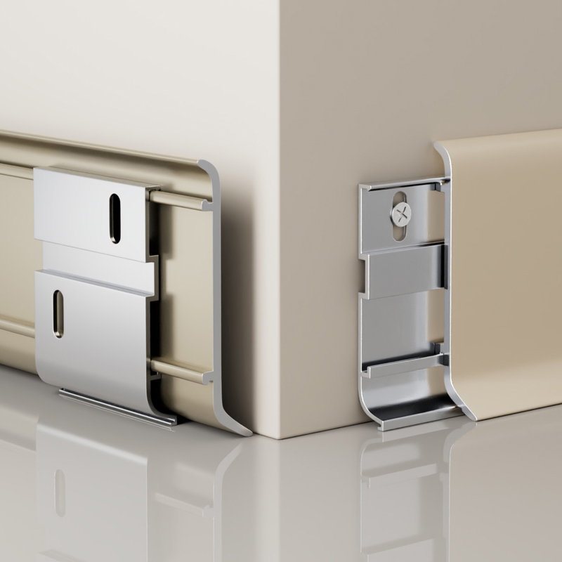 46/60/80*15mm Simplicity curved style Metal skirting board（Buckle-Mounted）