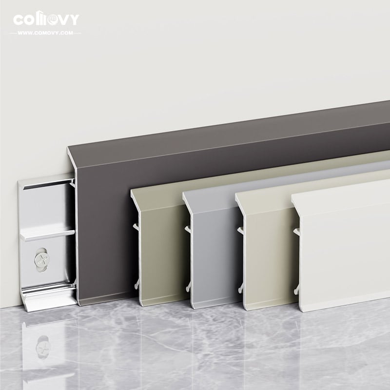 30/50/70*10mm Inclined plane Metal skirting board（Buckle-Mounted）