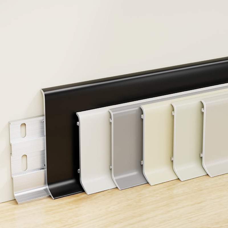46/60/80*15mm Simplicity curved style Metal skirting board（Buckle-Mounted）