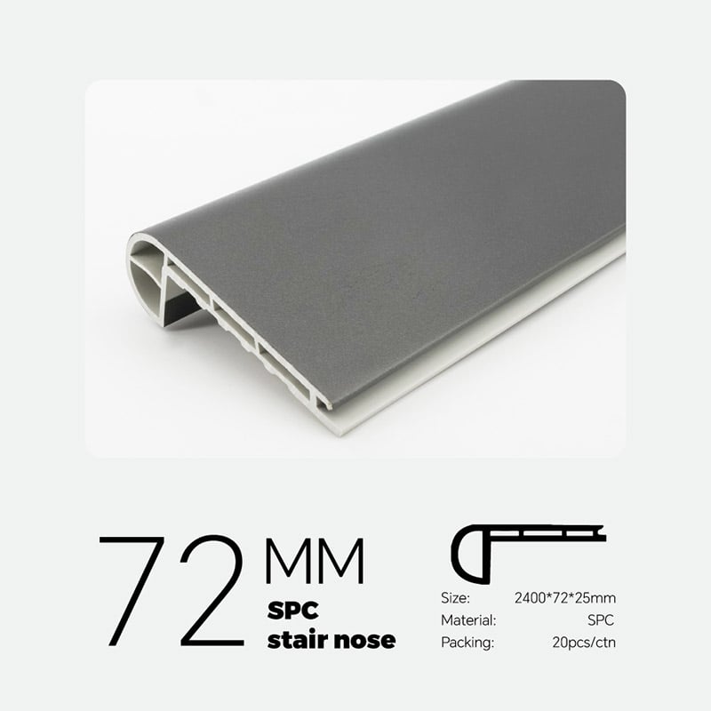 Wear-Resistant 72*25mm SPC Flush Stair Nose Accessories