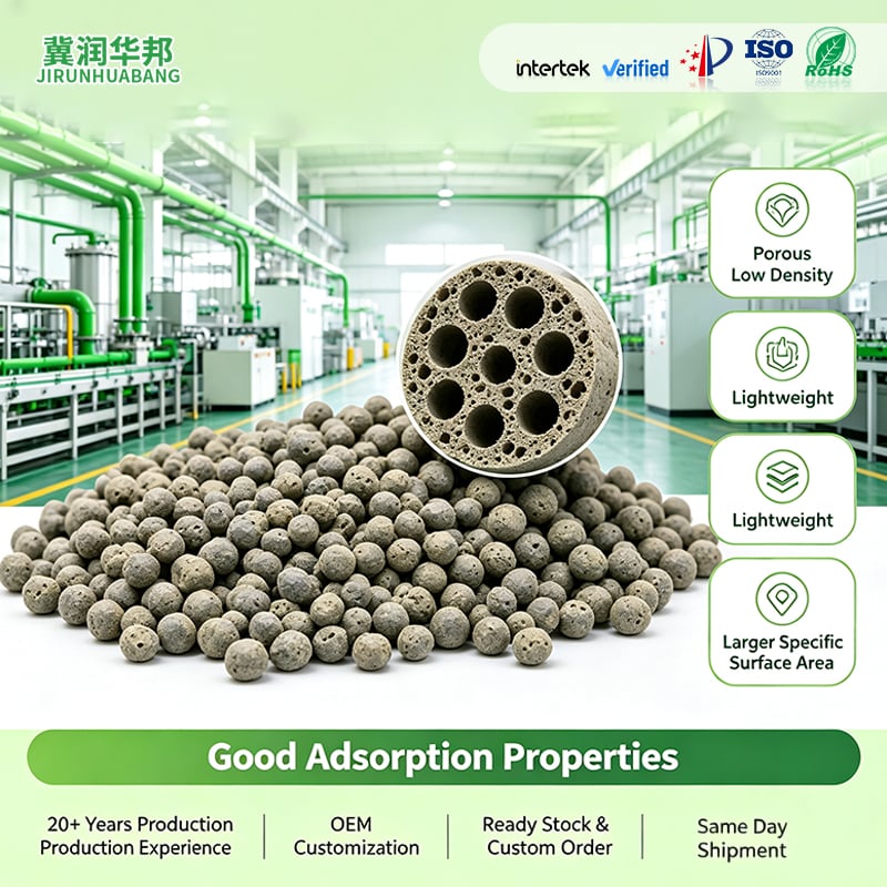 Ceramsite Filter Media For Sewage Treatment BAF Filter Media High Strength Fast Biofilm Formation Industrial And Municipal Water Purification