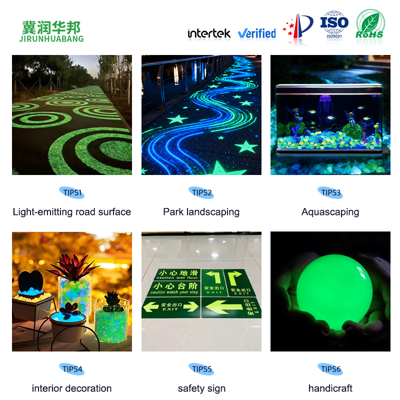 Ceramic Glazed Luminous Stones Outdoor Square Road Decoration Anti Aging Luminous Pebbles Engineering Grade High Brightness Wear Resistant Glowing Gravel Supply