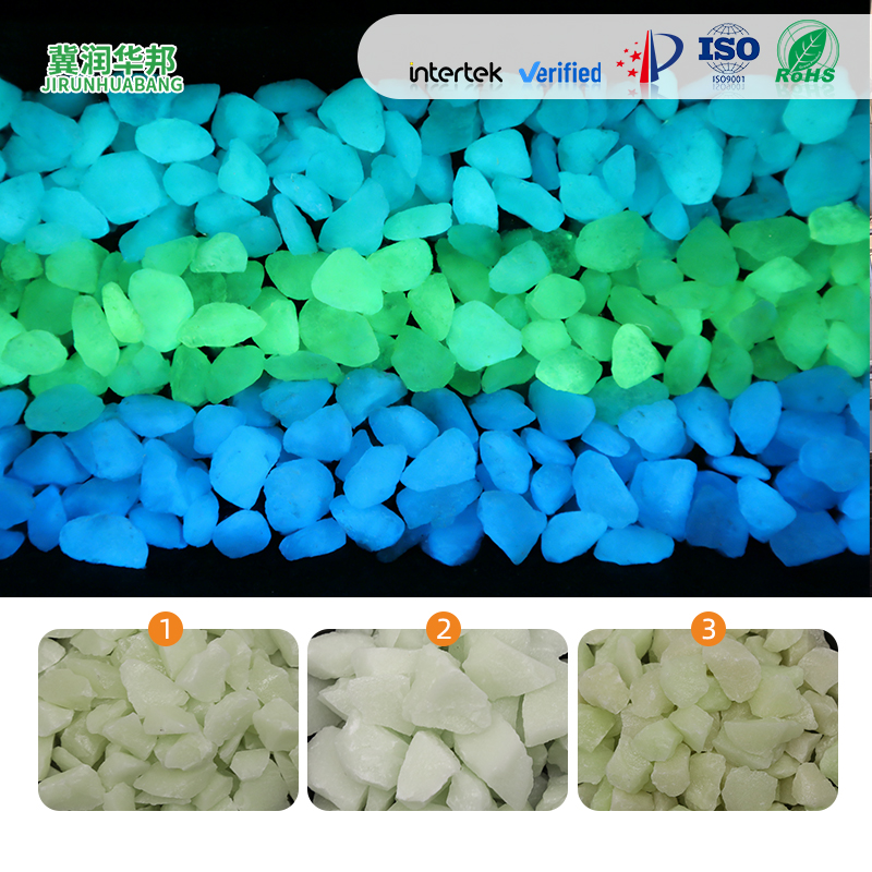 Ghiaia luminosa ad alta luminosità e lunga persistenza fosforescente, per decorazioni paesaggistiche da giardino, pavimentazioni, acquari e vasche per pesci; ecocompatibile, non radioattiva; vendita all’ingrosso
