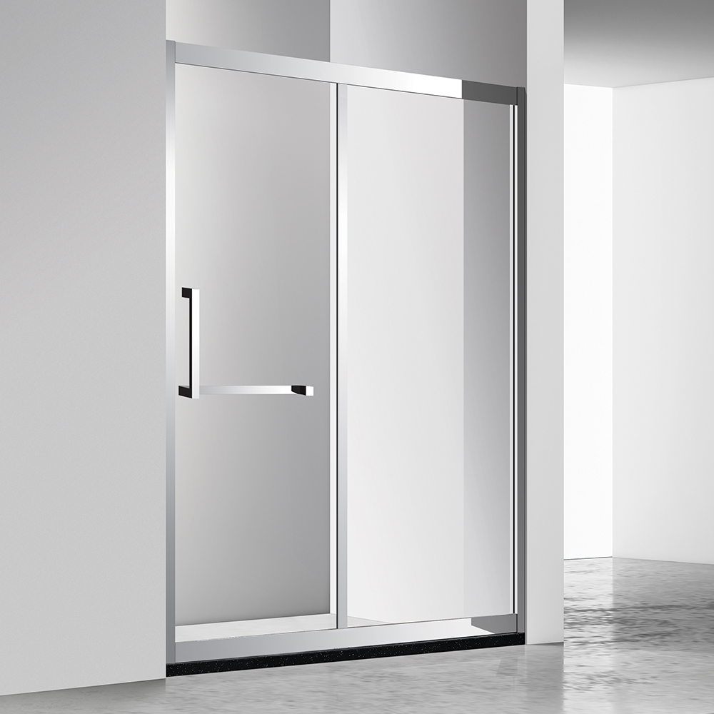 Best Selling Single Sliding Frameless Bathroom Door Tempered Glass Matte Black Perfect for Home and Hotel