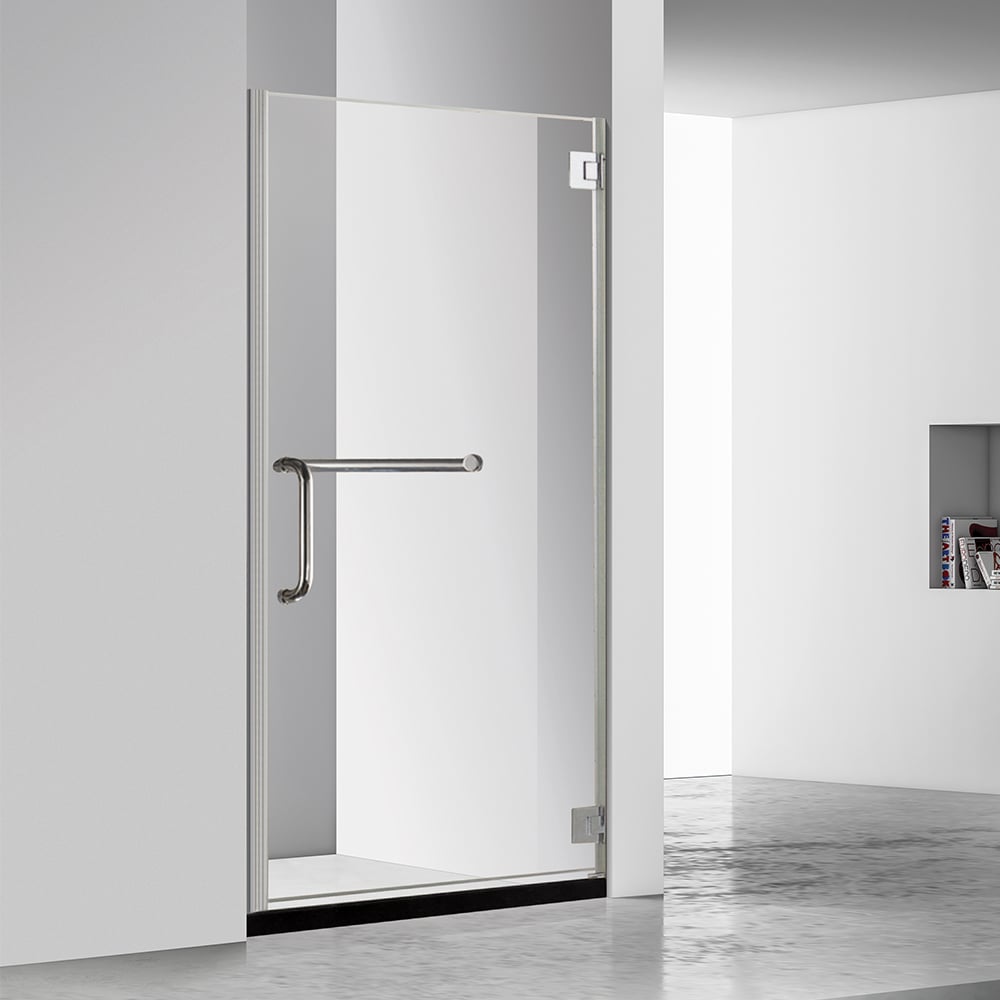 In Demand Home Bathroom Single Sliding Frameless Door Tempered Glass Matte Black