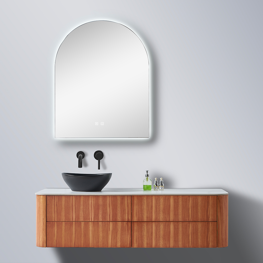 Modern Design Cheap Price Single Sink Bathroom Wall Cabinet Floor Standing Brown Painted Bathroom Vanity with Mirror for Bathroom