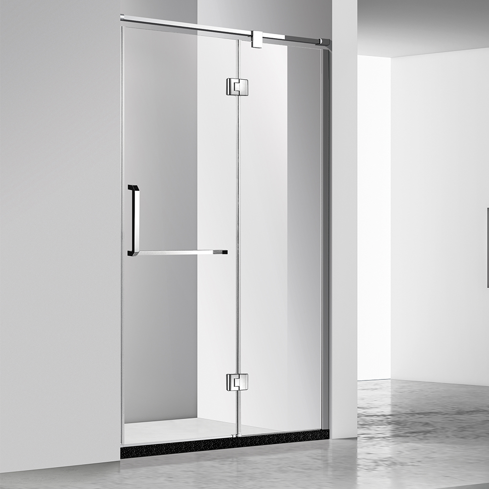 Modern Luxury Home Bathroom Single Sliding Frameless Door Tempered Glass Matte Black For Bathroom