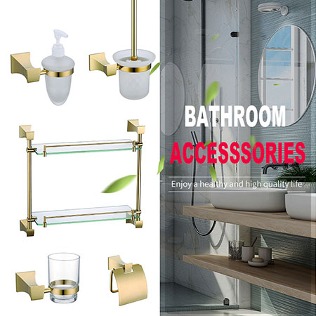 accesorios de baño de latón y acero inoxidable