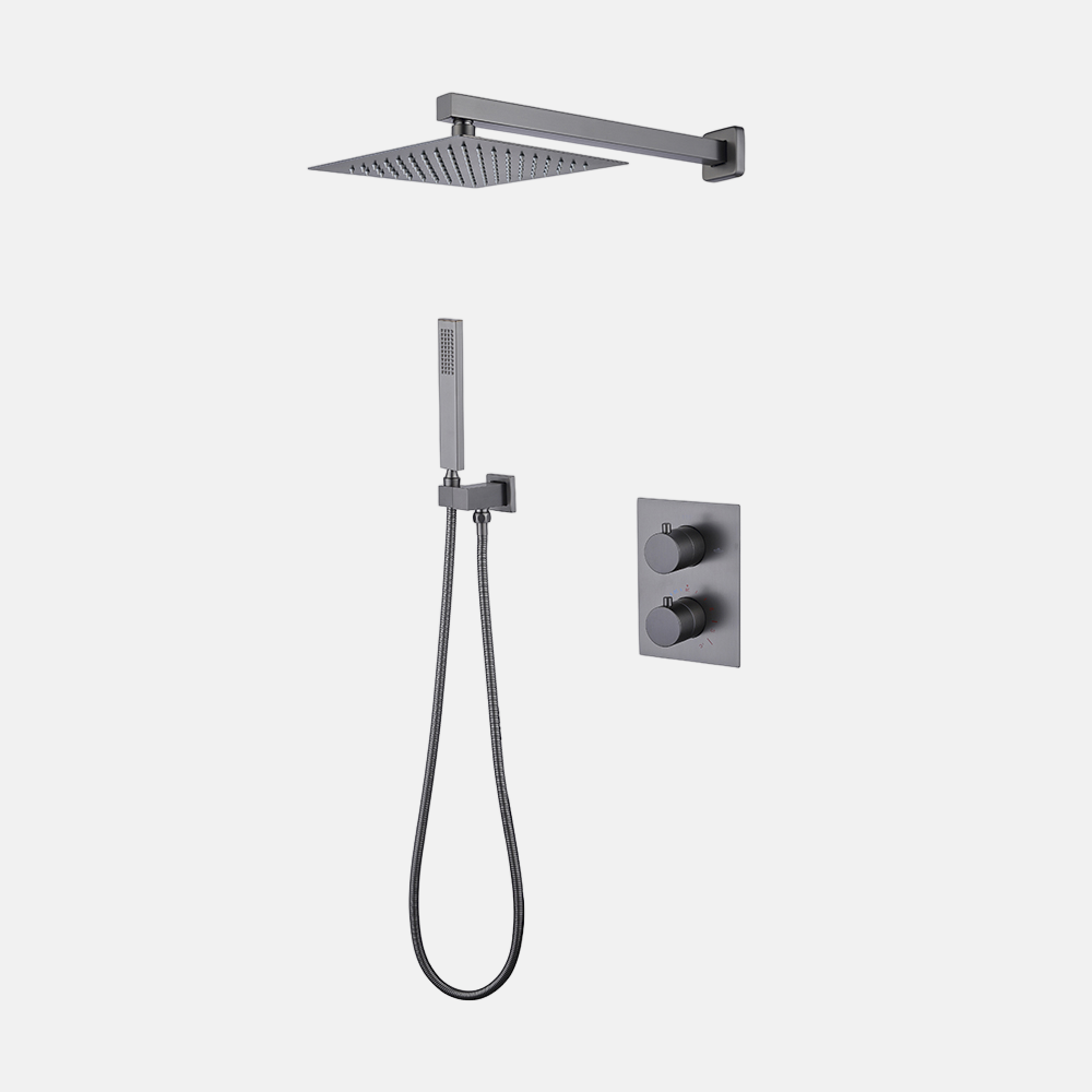 Factory Direct Thermostatic Luxury 3 Hole Wall Mounted Concealed Rain Rainfall Faucet And Full Sets With Bathtub Mixers 